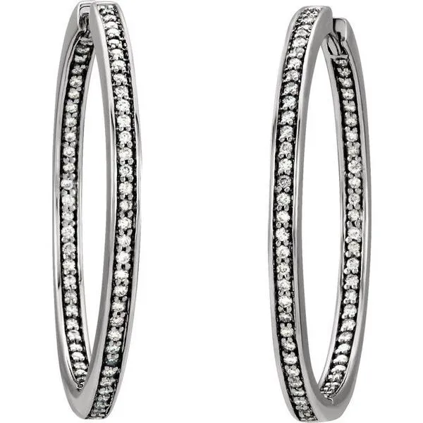 Inside-Outside Hoop Earrings Image 2 Hart's Jewelers Grants Pass, OR