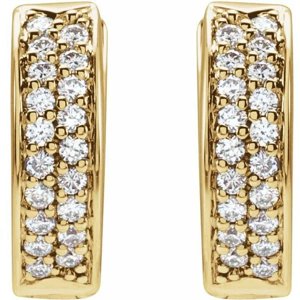 Accented Hinged Hoop Earrings Image 2 Milan's Jewelry Inc Sarasota, FL