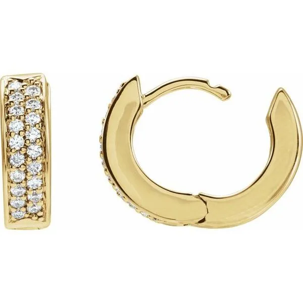 Accented Hinged Hoop Earrings Image 3 Hart's Jewelers Grants Pass, OR