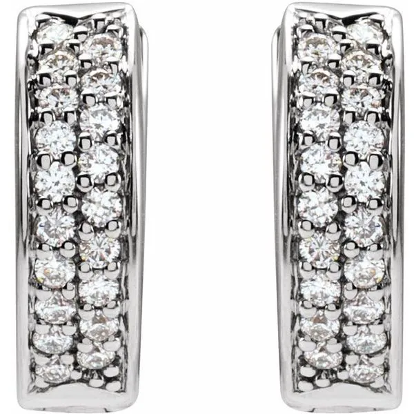 Accented Hinged Hoop Earrings Image 2 Hart's Jewelers Grants Pass, OR