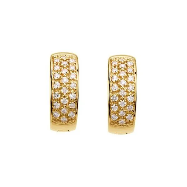 Accented Huggie Earrings Image 2 Henry B. Ball Jewelers Canton, OH