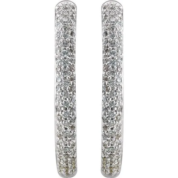 Inside-Outside Hinged Hoop Earrings Image 2 Henry B. Ball Jewelers Canton, OH