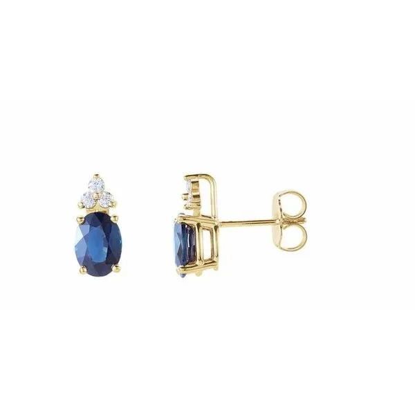 Oval 4-Prong Accented Earrings James Wolf Jewelers Mason, OH