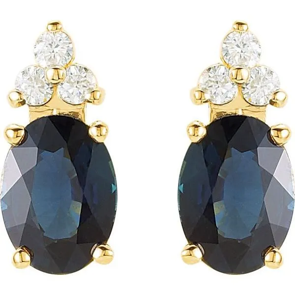 Oval 4-Prong Accented Earrings Image 2 James Wolf Jewelers Mason, OH