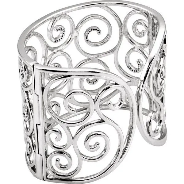 Filigree Scroll Cuff Bracelet Image 2 Hart's Jewelers Grants Pass, OR