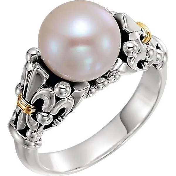 Pearl Fleur-de-lis Ring Becky Beck's Jewelry DeKalb, IL