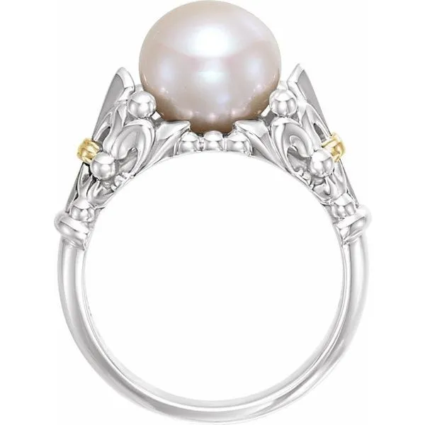 Pearl Fleur-de-lis Ring Image 2 Henry B. Ball Jewelers Canton, OH