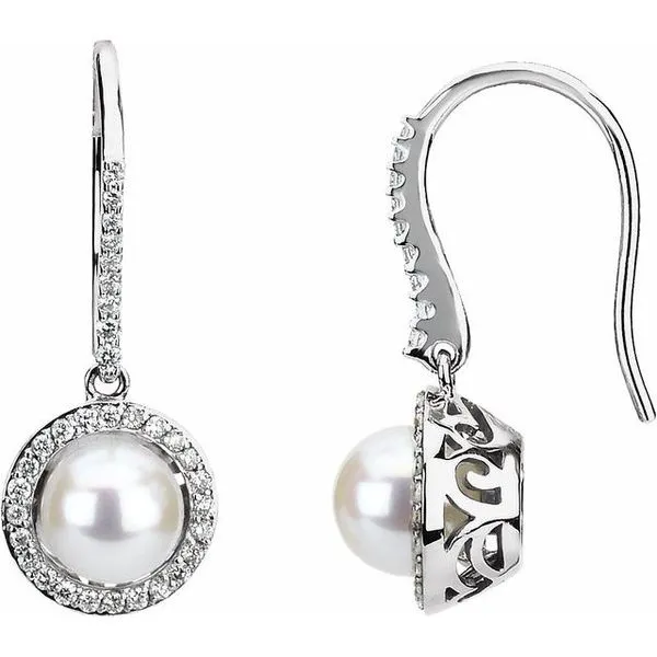 Halo-Style Pearl Earrings J. Meredith Jewelers Delafield, WI