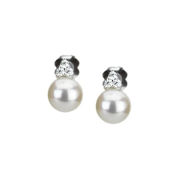 Accented Pearl Earrings Image 2 J. Meredith Jewelers Delafield, WI