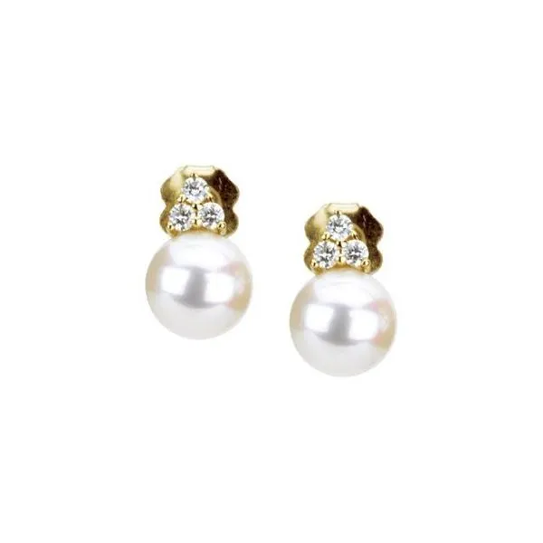 Accented Pearl Earrings Image 2 Leslie E. Sandler Fine Jewelry and Gemstones rockville , MD