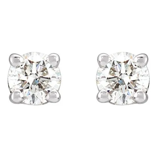Round 4-Prong Stud Earrings Image 2 Linwood Custom Jewelers Linwood, NJ