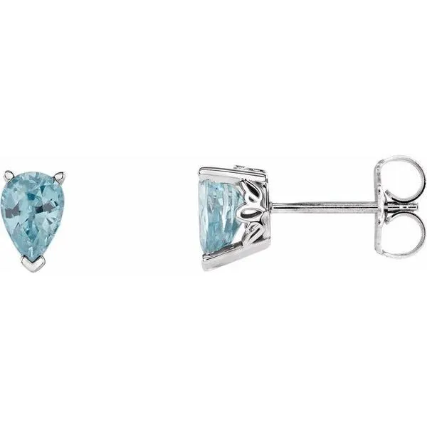Pear 3-Prong Stud Earrings Long Jewelers Chesapeake, VA