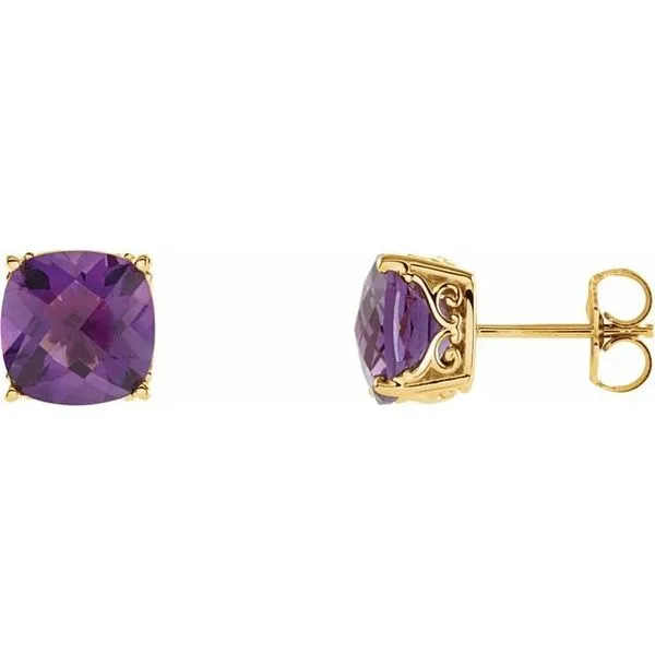 Square 4-Prong Stud Earrings Long Jewelers Chesapeake, VA