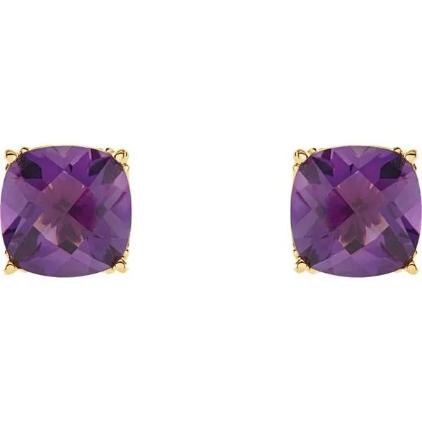 Square 4-Prong Stud Earrings Image 2 Arnold's Jewelry and Gifts Logansport, IN