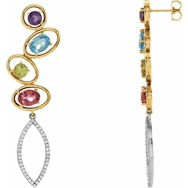 Multi-Gemstone Earrings J. Meredith Jewelers Delafield, WI