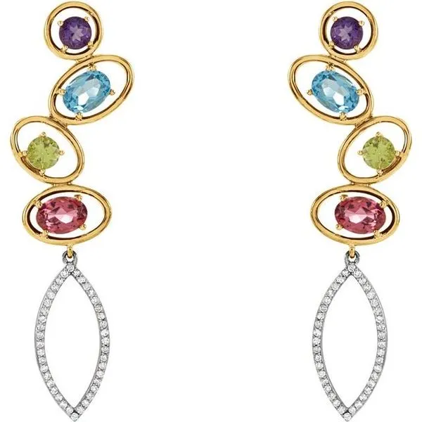 Multi-Gemstone Earrings Image 2 Milan's Jewelry Inc Sarasota, FL