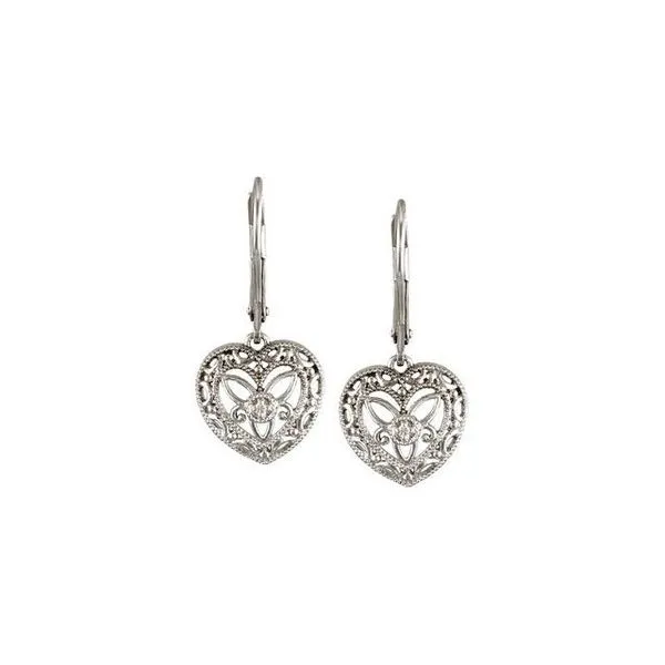 Granulated Filigree Heart Earrings Image 2 Hart's Jewelers Grants Pass, OR