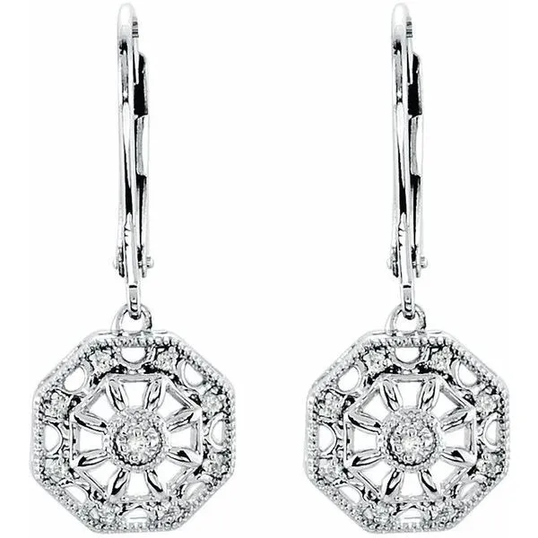 Accented Granulated Filigree Earrings Image 2 Hopman Jewelers Elkhart, IN