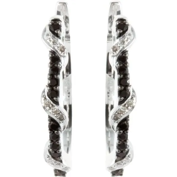 Accented Hoop Earrings Image 2 Diny's Jewelers Middleton, WI