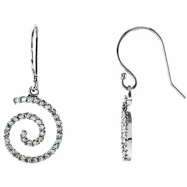 Accented Spiral Earrings Long Jewelers Chesapeake, VA