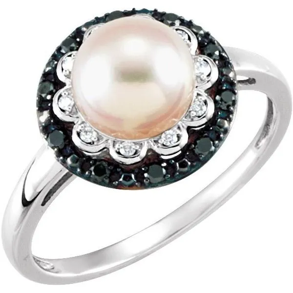 Halo-Style Pearl Ring Henry B. Ball Jewelers Canton, OH