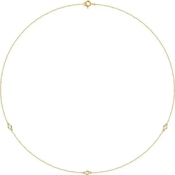 Bezel-Set Station Necklace Gaines Jewelry FLINT, MI