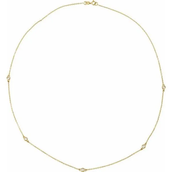 Bezel-Set Station Necklace Image 2 Valentine's Fine Jewelry Dallas, PA