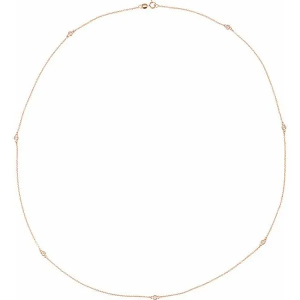 Bezel-Set Station Necklace Image 2 J. West Jewelers Round Rock, TX