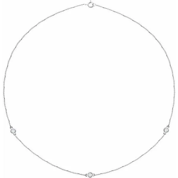 Bezel-Set Station Necklace Diamonds By Dawn Riverdale, NJ