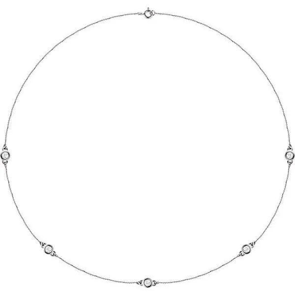 Bezel-Set Station Necklace Gaines Jewelry FLINT, MI