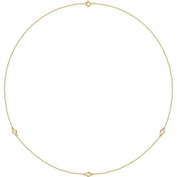 Bezel-Set Station Necklace Hopman Jewelers Elkhart, IN