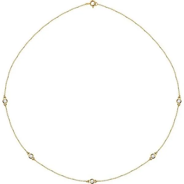 Bezel-Set Station Necklace Jewelry Design Studio Jensen Beach, FL