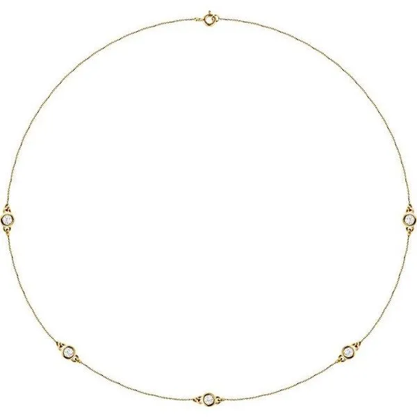 Bezel-Set Station Necklace James Wolf Jewelers Mason, OH