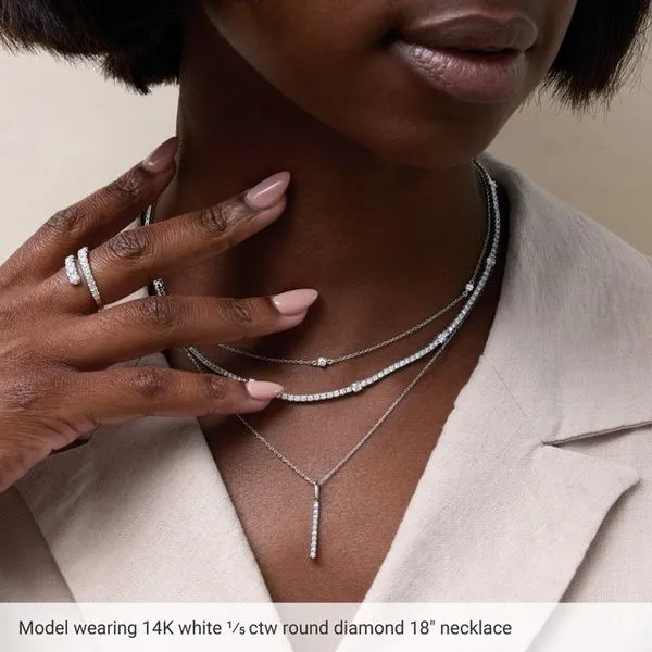 Bezel-Set Station Necklace Image 2 Avitabile Fine Jewelers Hanover, MA