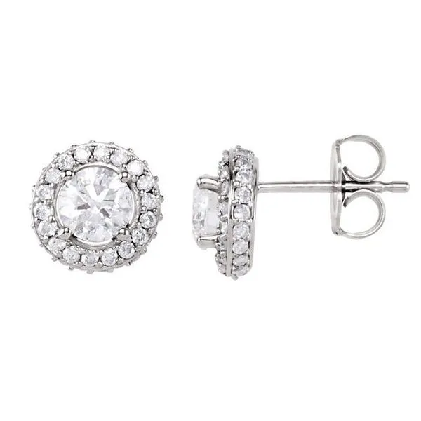 Round 4-Prong Halo-Style Earrings Hopman Jewelers Elkhart, IN