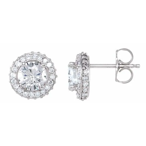 Round 4-Prong Halo-Style Earrings Avitabile Fine Jewelers Hanover, MA