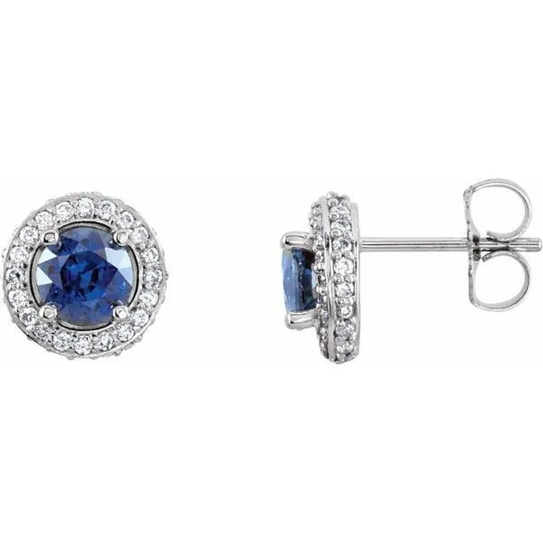 Round 4-Prong Halo-Style Earrings Hopman Jewelers Elkhart, IN