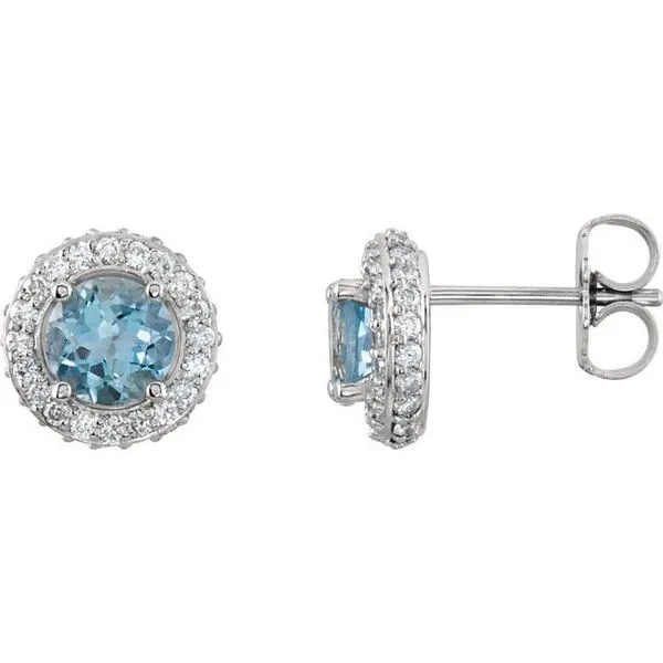 Round 4-Prong Halo-Style Earrings Hopman Jewelers Elkhart, IN