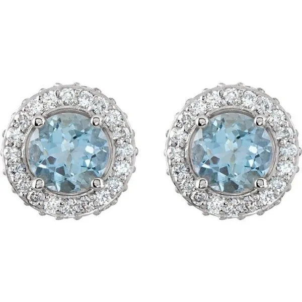 Round 4-Prong Halo-Style Earrings Image 2 Hopman Jewelers Elkhart, IN