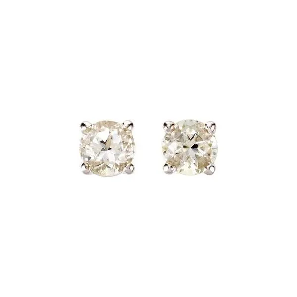 Round 4-Prong Stud Earrings Image 2 Linwood Custom Jewelers Linwood, NJ