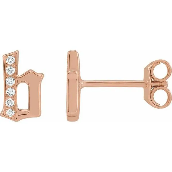 Accented Gothic Initial Earrings Long Jewelers Chesapeake, VA