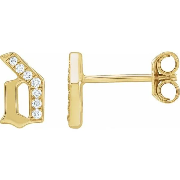 Accented Gothic Initial Earrings Trenton Jewelers Ltd. Trenton, MI