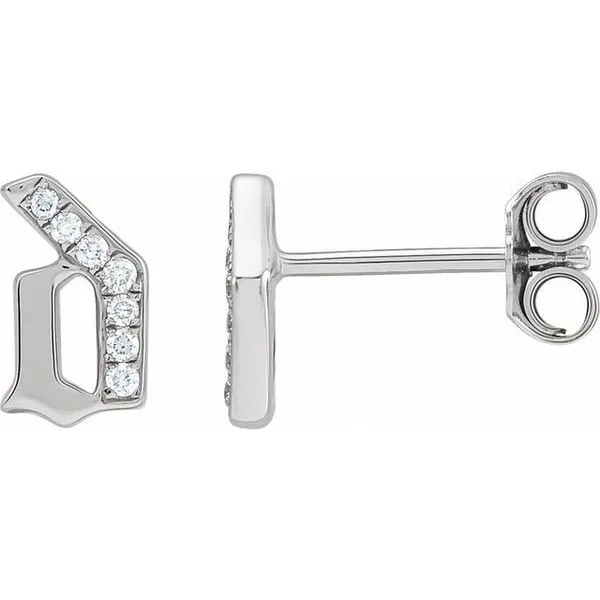 Accented Gothic Initial Earrings D&M Jewelers Green Bay, WI