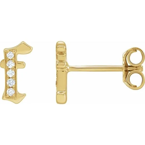 Accented Gothic Initial Earrings Scirto's Jewelry Lockport, NY