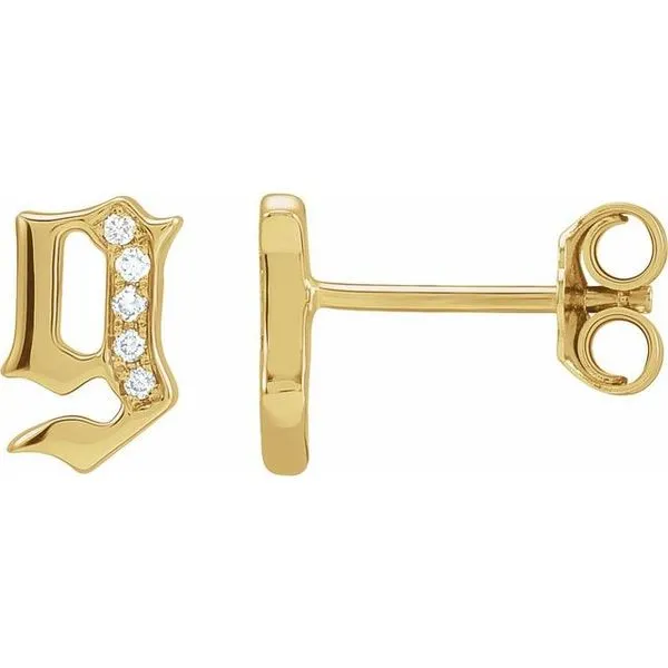 Accented Gothic Initial Earrings Holly's Jewelry Mountain Home, AR
