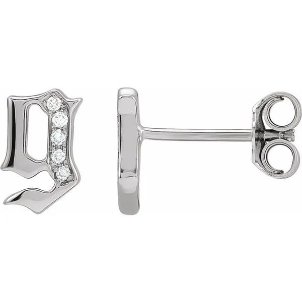Accented Gothic Initial Earrings Hart's Jewelers Grants Pass, OR