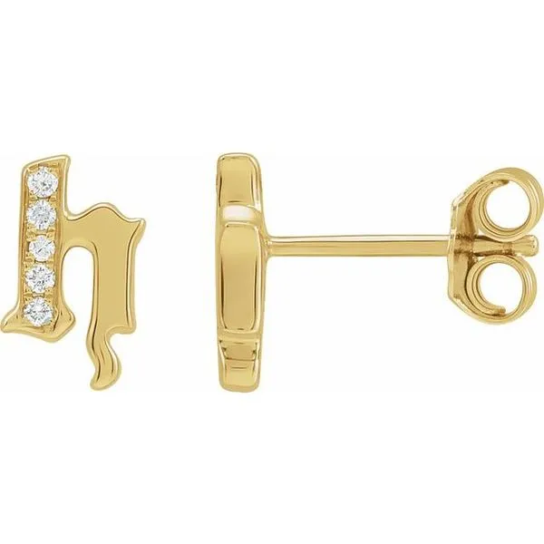 Accented Gothic Initial Earrings Hart's Jewelers Grants Pass, OR