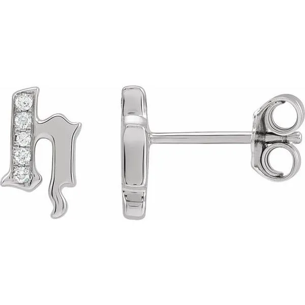 Accented Gothic Initial Earrings Henry B. Ball Jewelers Canton, OH