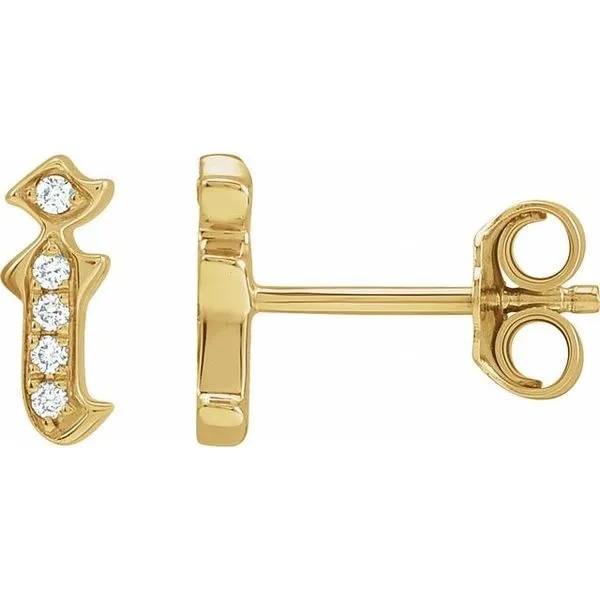Accented Gothic Initial Earrings Scirto's Jewelry Lockport, NY