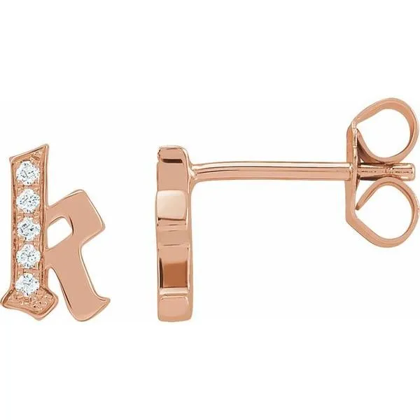 Accented Gothic Initial Earrings Henry B. Ball Jewelers Canton, OH